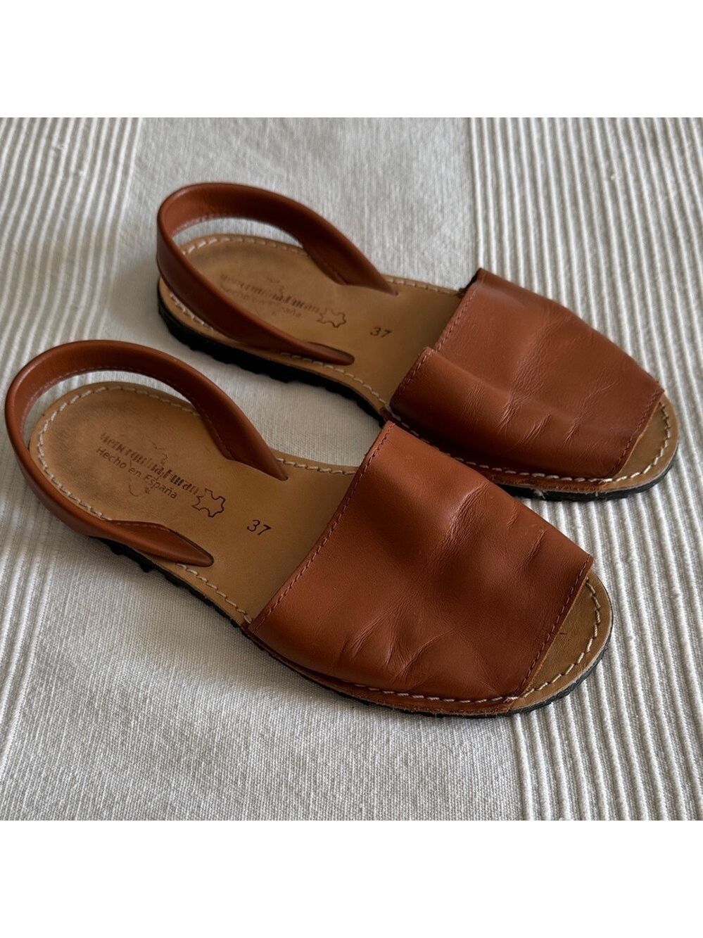 Menorquina Huran Leather Slingback Sandals Size 37